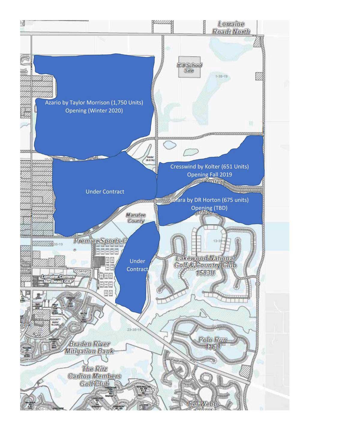 Where growth is coming in Lakewood Ranch’s Northeast Quadrant. provided graphic
