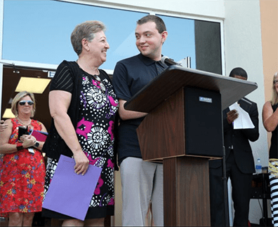 Mary Sue MacDonnell and her son Kyle, 21