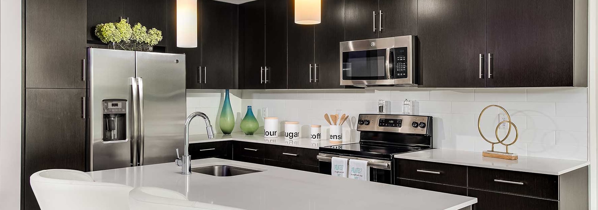 kitchen with island at kolter multifamily home