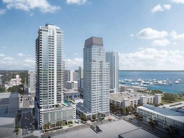 A rendering of the Kolter’s new 41-story condo tower