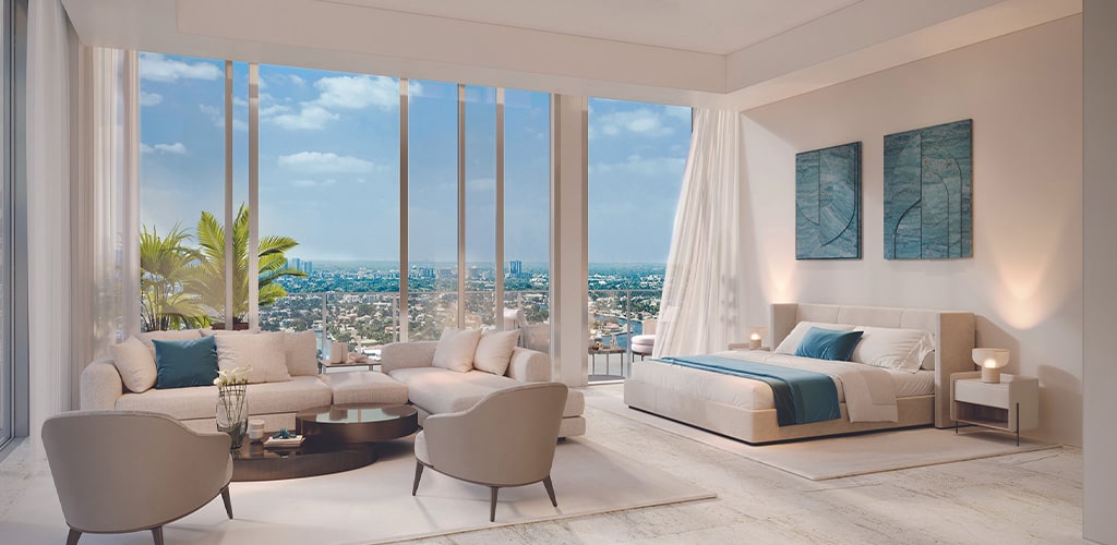 Selene Oceanfront Residences Bedroom rendering
